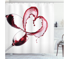 Heart Shape Spilling Wine Shower Curtain