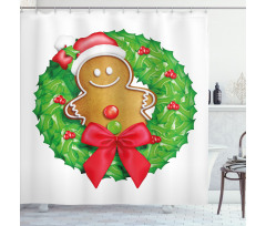 Xmas Wreath Shower Curtain