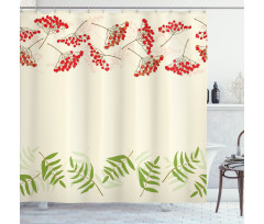 Border with Mountain Ash Shower Curtain