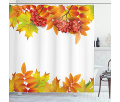 Autumn Branches Border Shower Curtain