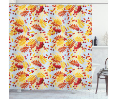 Ripe Berries Dried Leaves Shower Curtain