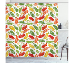 Autumnal Flora Pattern Shower Curtain