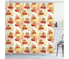 Romantic Fall Season Tile Shower Curtain