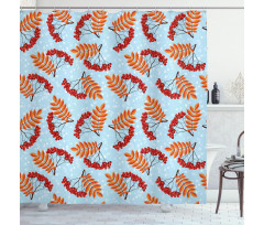 Dried Leaf Bunch of Berry Shower Curtain