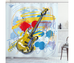 Abstract Musical Instrument Shower Curtain
