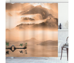 Chinese Lake Landscape Shower Curtain