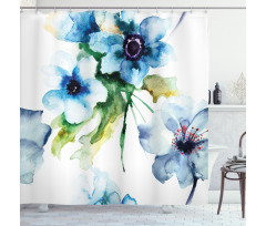 Summer Flowers Growth Shower Curtain