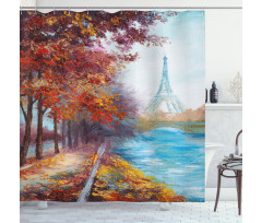 Eiffel Tower from River Shower Curtain