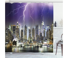 Storm Thunder in New York Shower Curtain