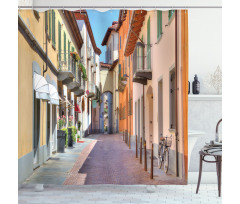 Alba Town Italy Street Shower Curtain