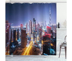 Night Dubai Tourist Travel Shower Curtain