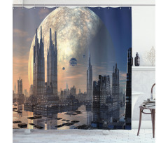 Spacecraft in Formation Shower Curtain