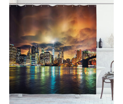Fantasy Sky NYC Sunset Shower Curtain