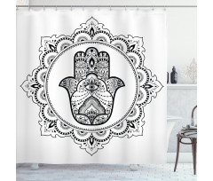 Mehndi Mandala Oriental Shower Curtain