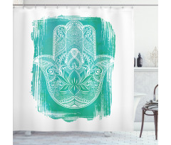 Grungy Floral Ethnic Motif Shower Curtain