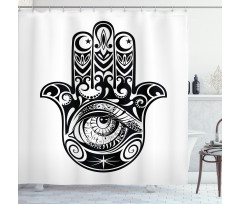 Art Moon Evil Eye Shower Curtain