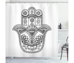 Fish Flowers Evil Eye Shower Curtain