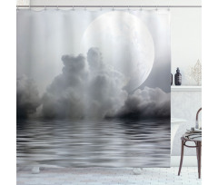 Calm Water and Twilight Sky Shower Curtain