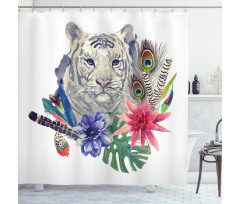 Retro Feline Cat Shower Curtain