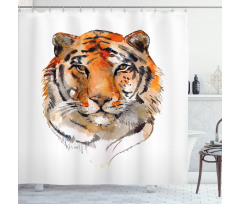 Calm Stare Watercolor Art Shower Curtain