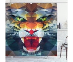 Abstract Portrait Animal Shower Curtain