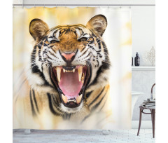 Young Panthera Growling Shower Curtain