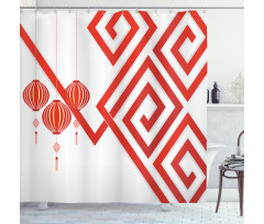 Chinese Abstract Art Shower Curtain