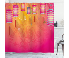 New Year Festivities Shower Curtain