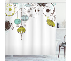 Abstract New Year China Shower Curtain