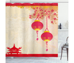 Japanese Old Paper Shower Curtain