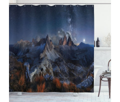 Italy Mountains Milky Way Shower Curtain