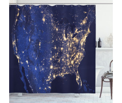 America Continent Space Shower Curtain