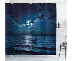 Dramatic Sky Moon Ocean Shower Curtain