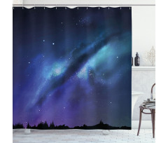 Milky Way Cosmos Inspired Shower Curtain