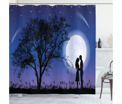 Romantic Man Woman Hug Shower Curtain