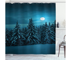 Tranquil Snowy Woodland Shower Curtain