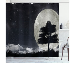 Giant Moon Tree Shower Curtain