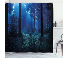 Misty Fall Nature Scenery Shower Curtain
