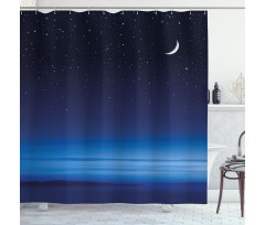 Moon Stars Santa Barbara Shower Curtain