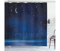 Snowy Winter Wonderland Shower Curtain
