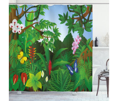 Lively Forest Trees Shower Curtain