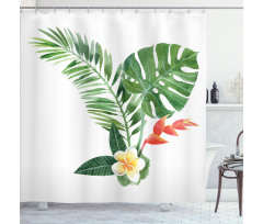 Blooming Tropical Fern Shower Curtain