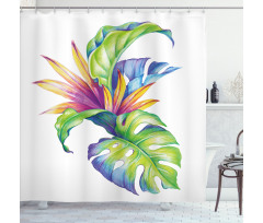 Abstract Colored Leaves Shower Curtain