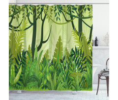 Cartoon Rainforest Shower Curtain