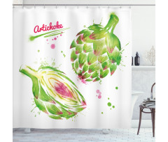 Watercolor Super Food Shower Curtain