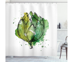 Abstract Cardunculus Shower Curtain