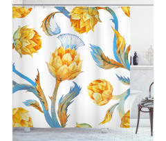 Watercolor Vegetables Shower Curtain