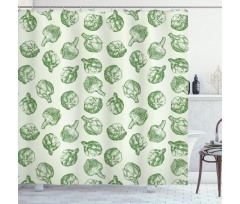 Green and Fresh Food Shower Curtain