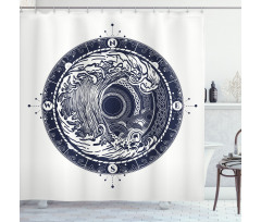 Sea Navigation Big Wave Shower Curtain