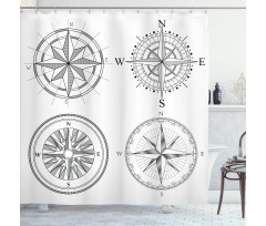Seafaring Monochrome Shower Curtain